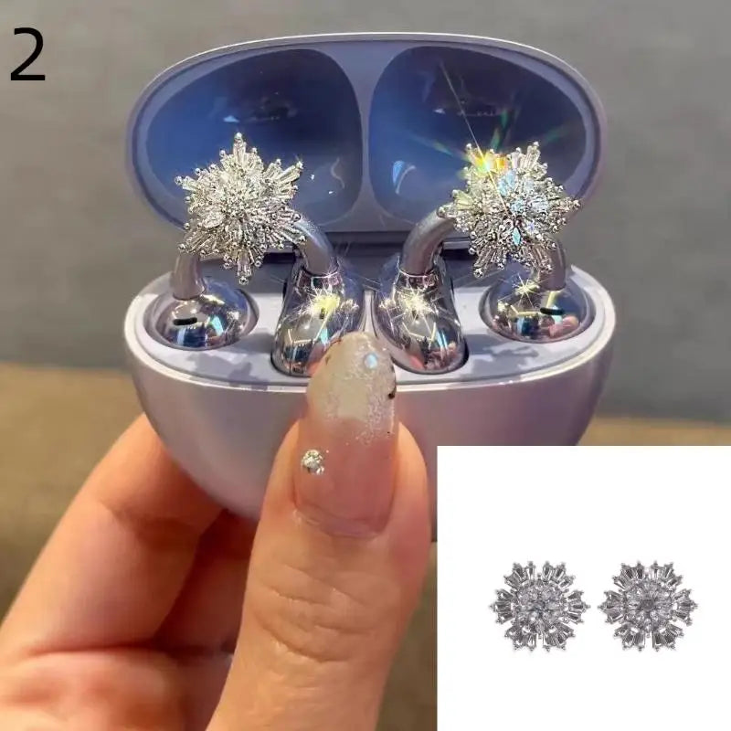 1Pairs Headphone Diameter Buckle Zircon Decorative Headphone Decoration Clip Removable Easy To Install Earbud Accessories〔Nest〕