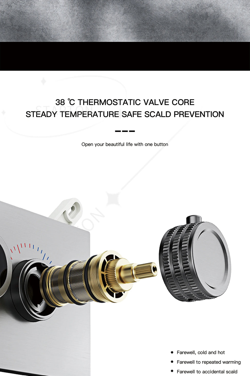 Luxury Black Brass Shower System, Wall Mounted Led Digital Display, Cold Hot Dual Control, Four Function Ceiling Shower Tap
