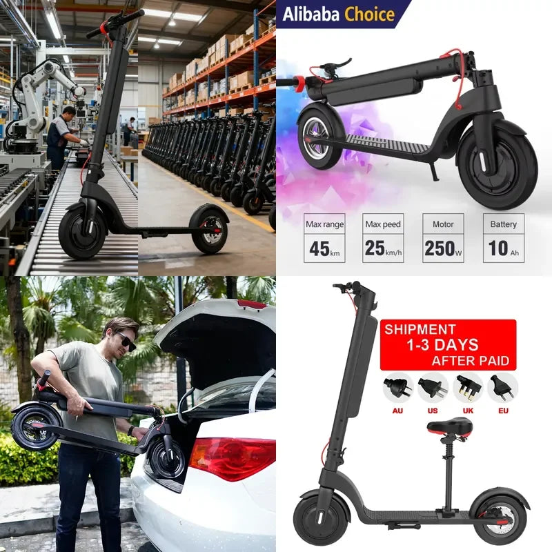 Shipping the 10 Inch High Power Motor 45KM EScooter Removable Lithium Battery Electronic Two Wheels Electric