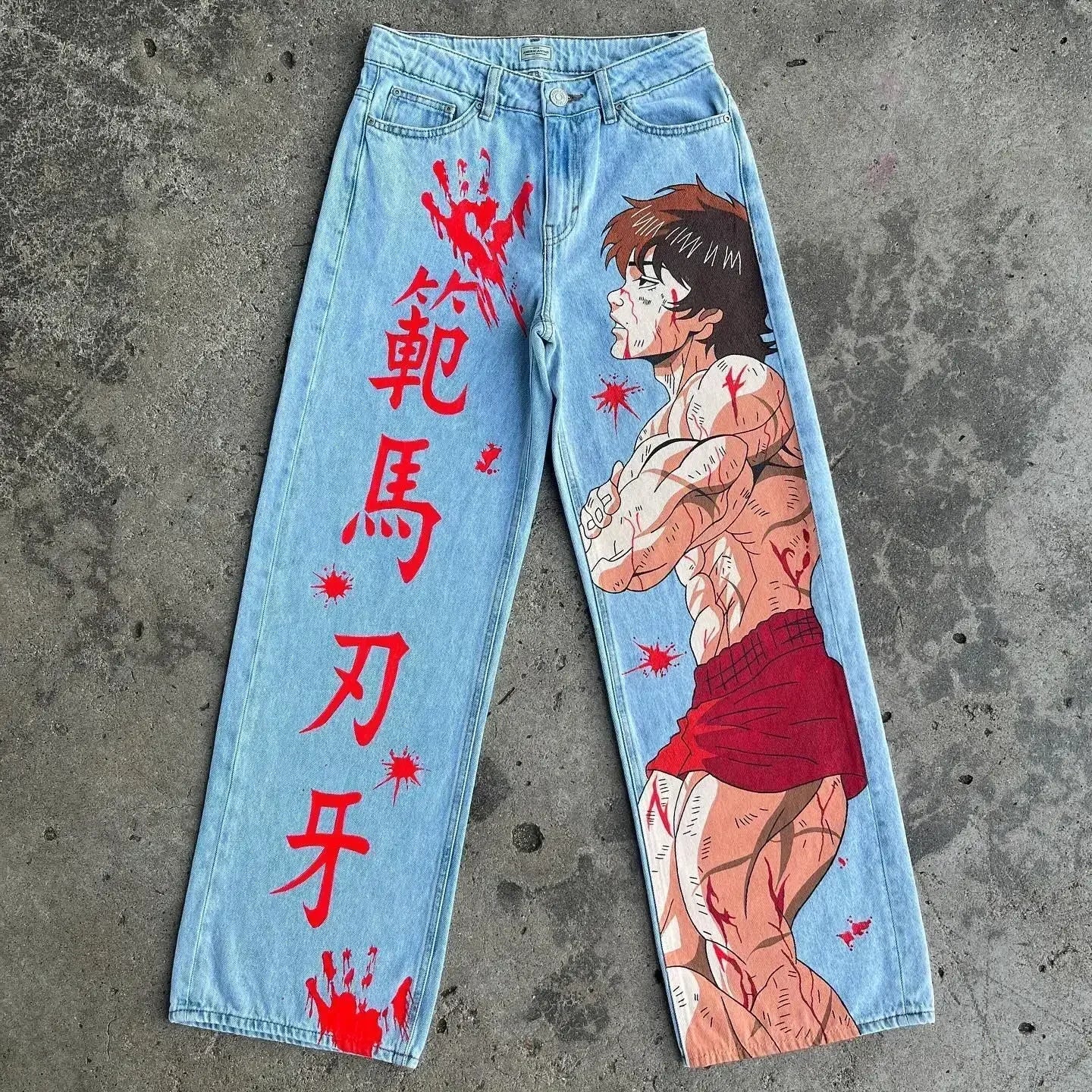 Harajuku Zoro Y2k Baggy Jeans Women Vintage Wide Leg Denim Pants Popular Jeans Streetwear Couples Trouser Men Clothing