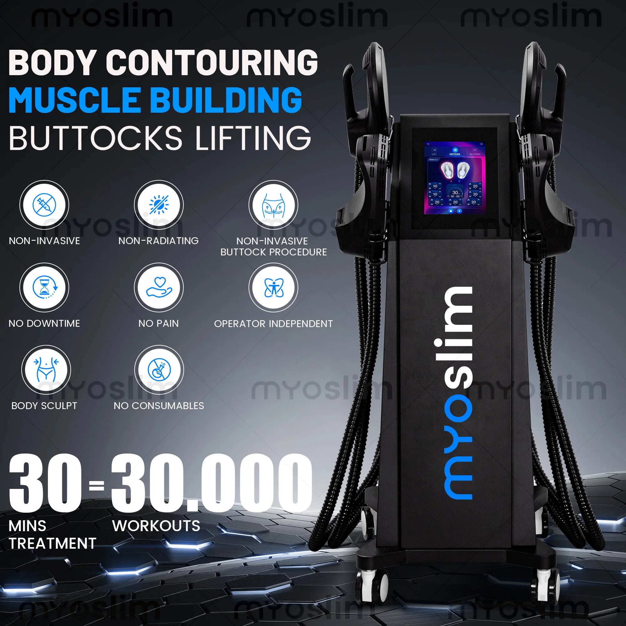 EMS 6500W Body Sculpting Machine RF Muscle Building Fat Reduction Slimming Beauty Salon Equipment 200Hz 15T Abdominal Hips Lift