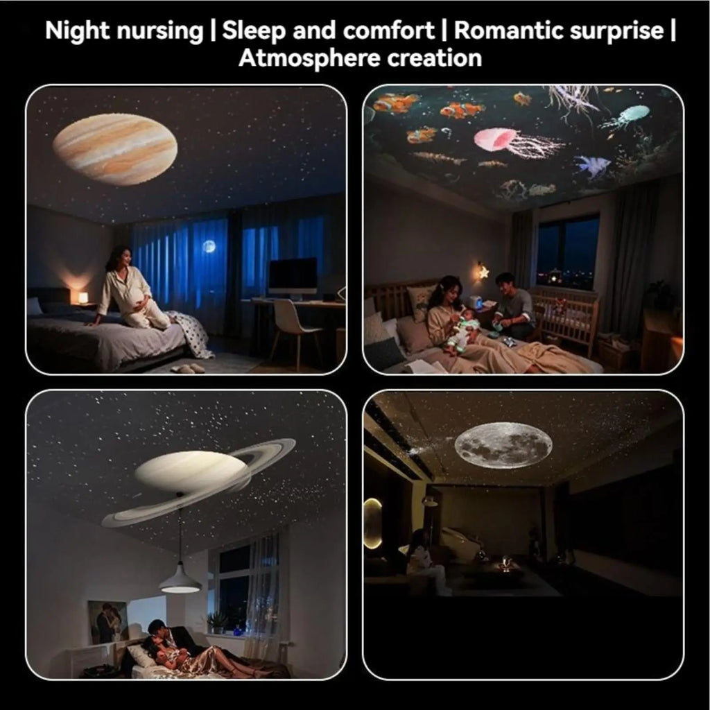 USB Car Atmosphere Projector Light Car Interior Ambient Light LED Starry Star Light Party Decor Romantic Saturn Galaxy Light