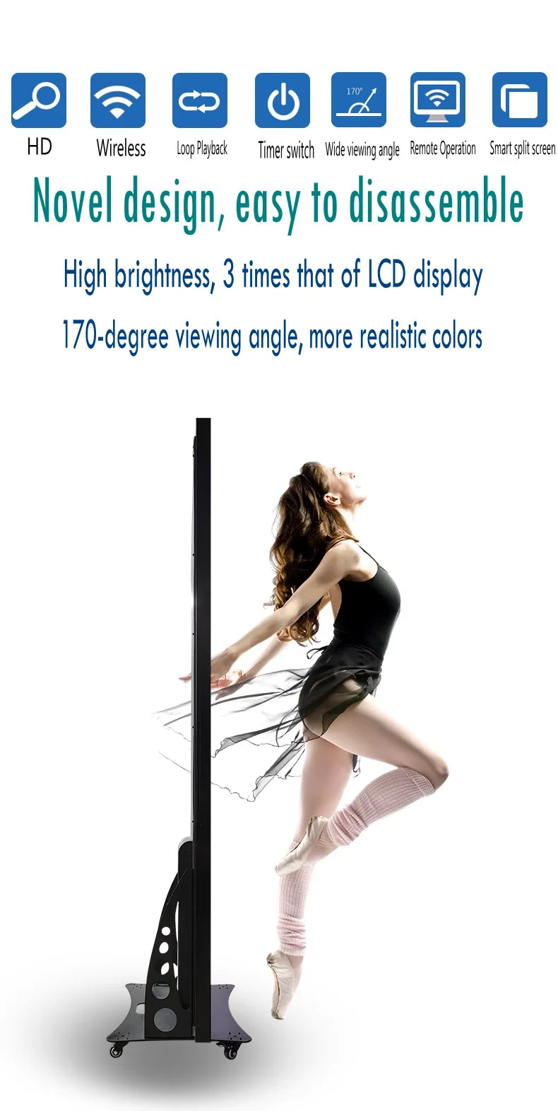 High Refresh Indoor GOB LED Poster Display Screen 640x1920mm High-Definition Multi-Unit Splicable for Business & Entertainment