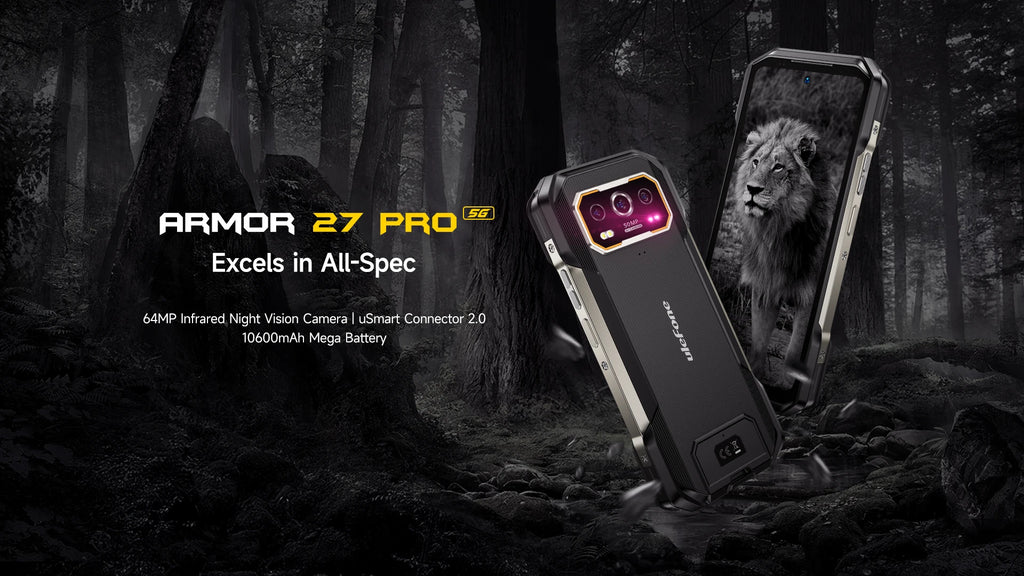 Ulefone Armor 27 Pro 5G 10600mAh Smartphone 50MP Camera 64MP Night Android 14 Rugged Phone Up to 24GB+256GB NFC Waterproof Phone