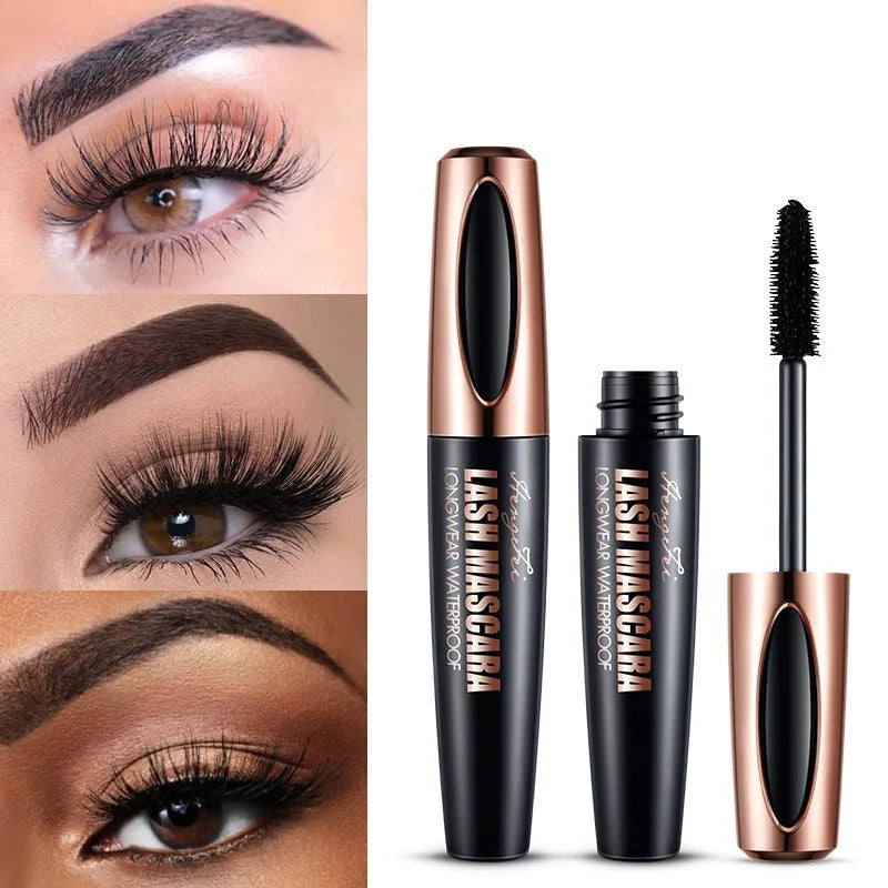Extension 4D Pure Silk Fiber Lash Mascara Makeup Waterproof Ultra Black Volume and Length Thick Lash Extension Makeup Eyelash