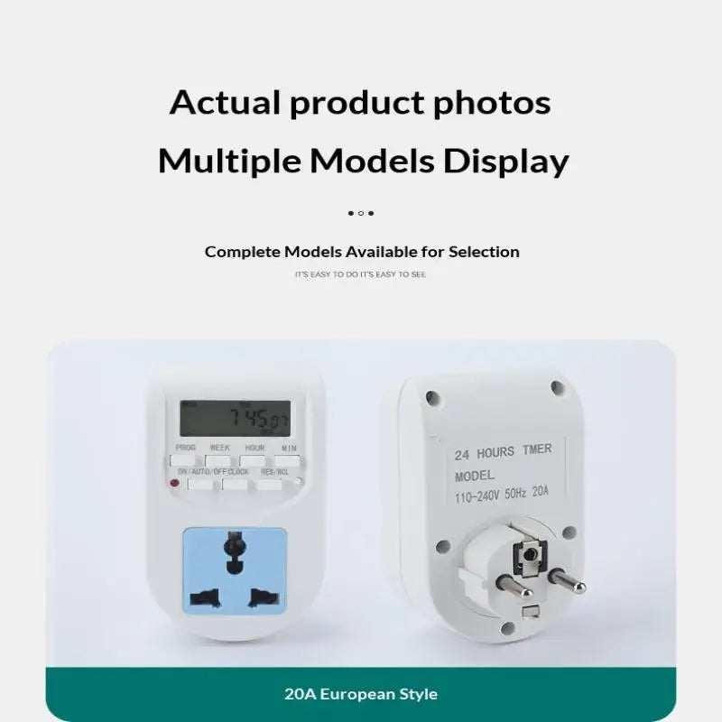 ㈅20A EU Plug Digital Display Programmable Energy Saving Socket Timer Electric Socket Timer Electric Socket Timer Socket Timer