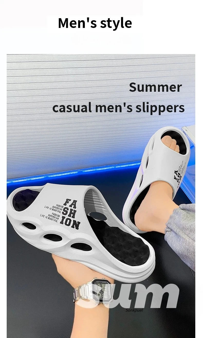 Men's Slippers Massage Slippers EVA Lightweight Beach Casual Shoes Indoor Soft Sole Slippers Platform Outdoor Men Sandals