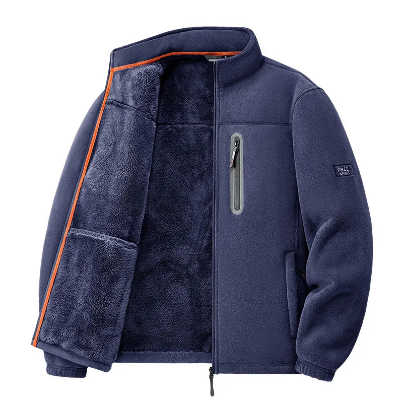 2026 Men's Outdoor Fleece Jacket Autumn Winter Thickened Polar Fleece with Added Insulation New Season Warm Casual Coat