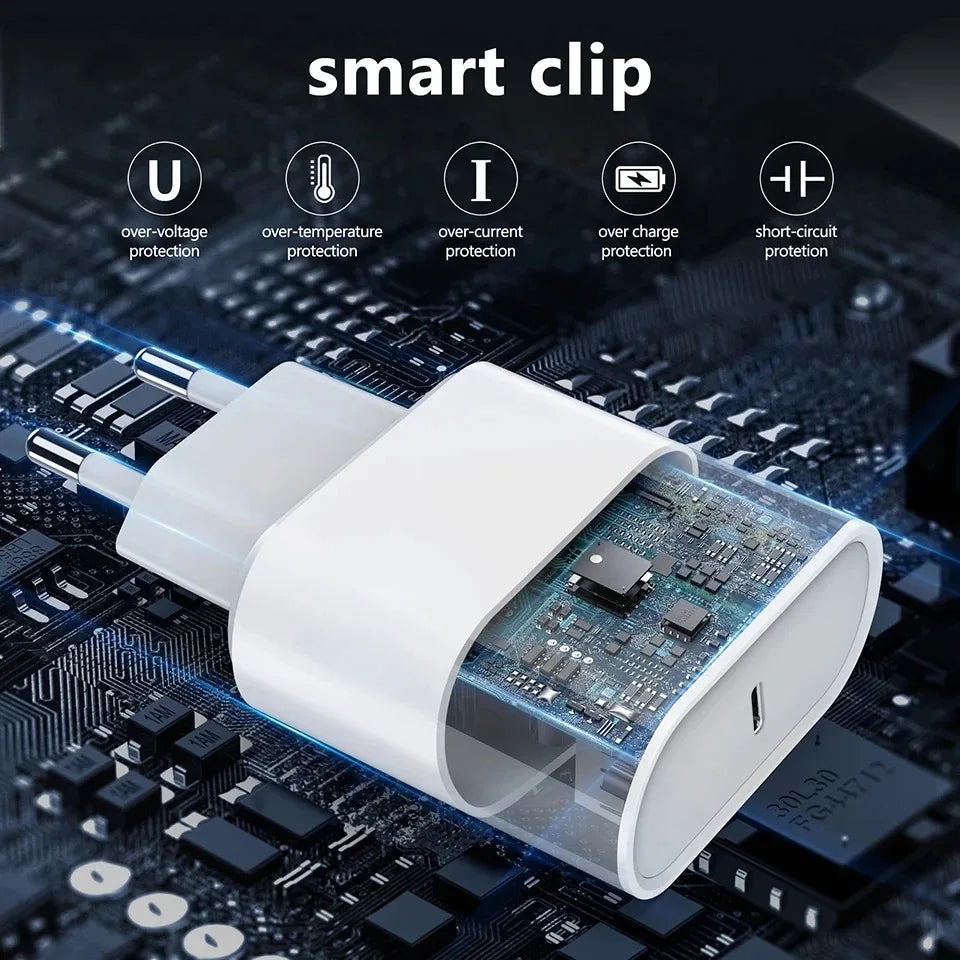 For iPhone PD 35W Fast Charging 17 16 15 Pro Max Air 14 13 12 11 USB-C Quick Charger X XS XR 8 Phone Accessories