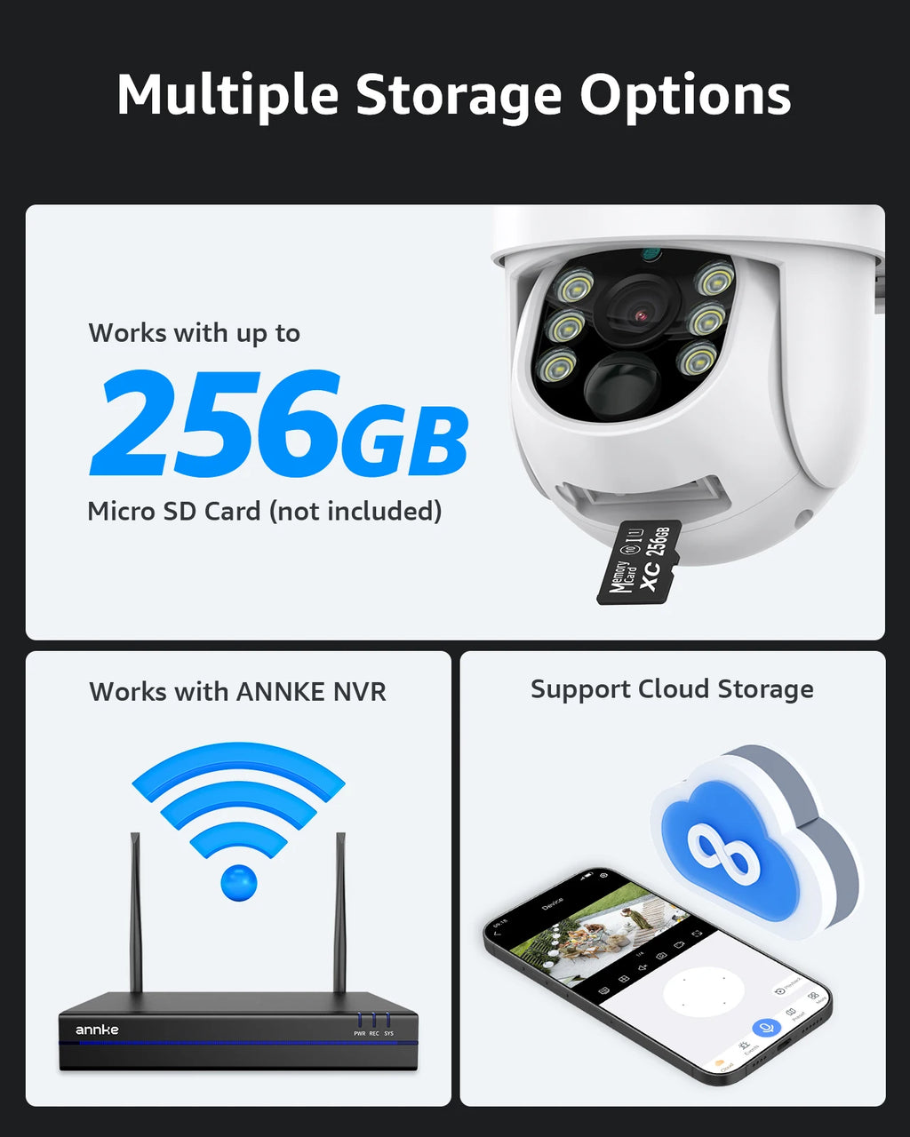 ANNKE 4MP Solar Wireless Security Camera Outdoor WiFi 6 Camera PIR Human Detection Full-Color Night Vision Pan/Tilt 270° Two-Way Talk IP65 Waterproof