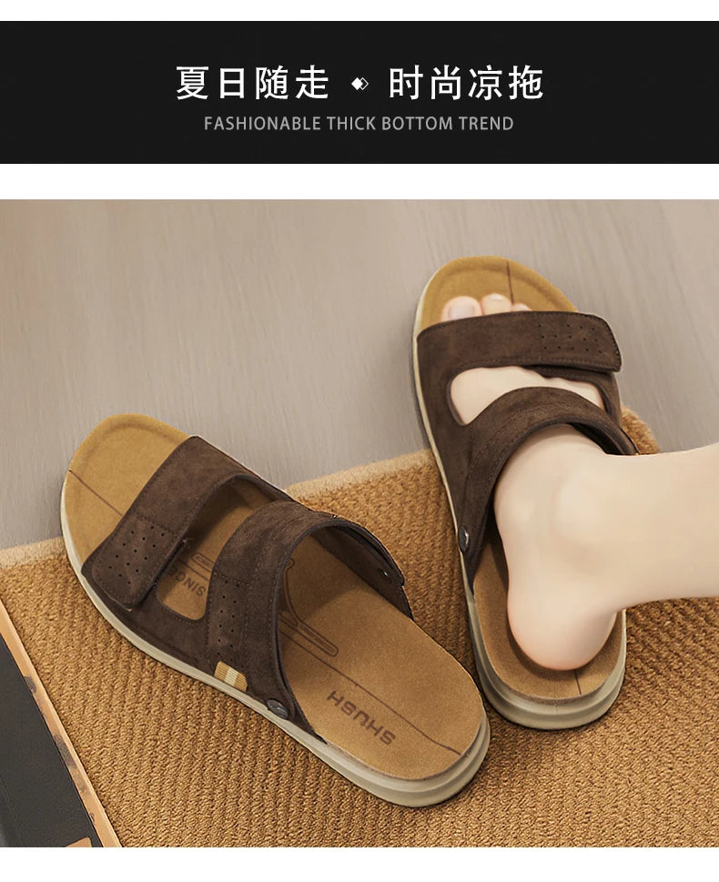Men's high quality Casual sandals Summer breathable lightweight outdoor beach shoe Slip on walking Daily wear double-use sandals