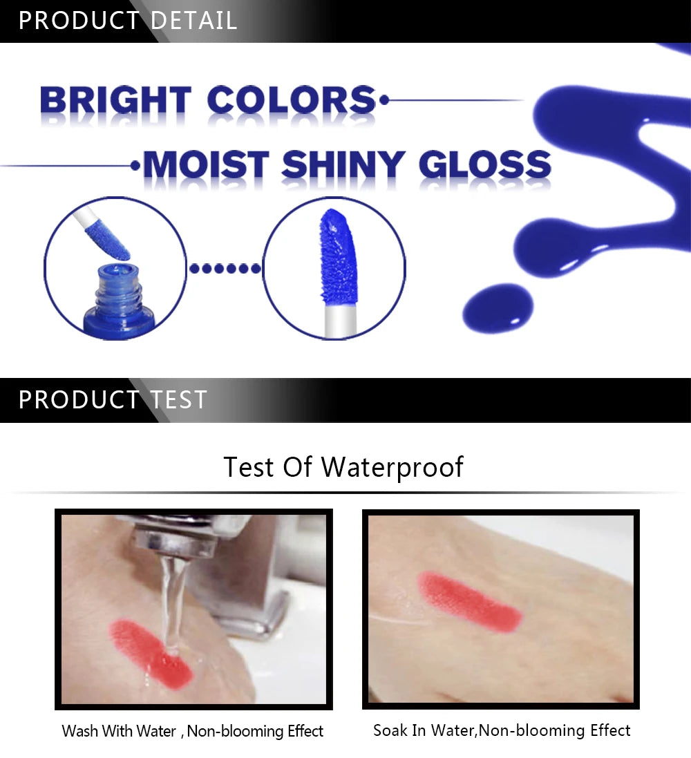 QIBEST Velvet Matte Nude Liquid Lipstick Makeup Sexy Red Lipgloss Waterproof Long-lasting Purple Black Orange Lip Stain Cosmetic