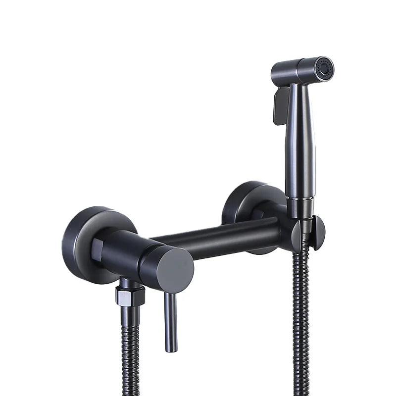 Stainless Steel Bidet Faucet Hygienic Shower Bidet Sprayer Single Handle Bathroom Shattaf Hot Cold Water Mixer Toilet Gun Set
