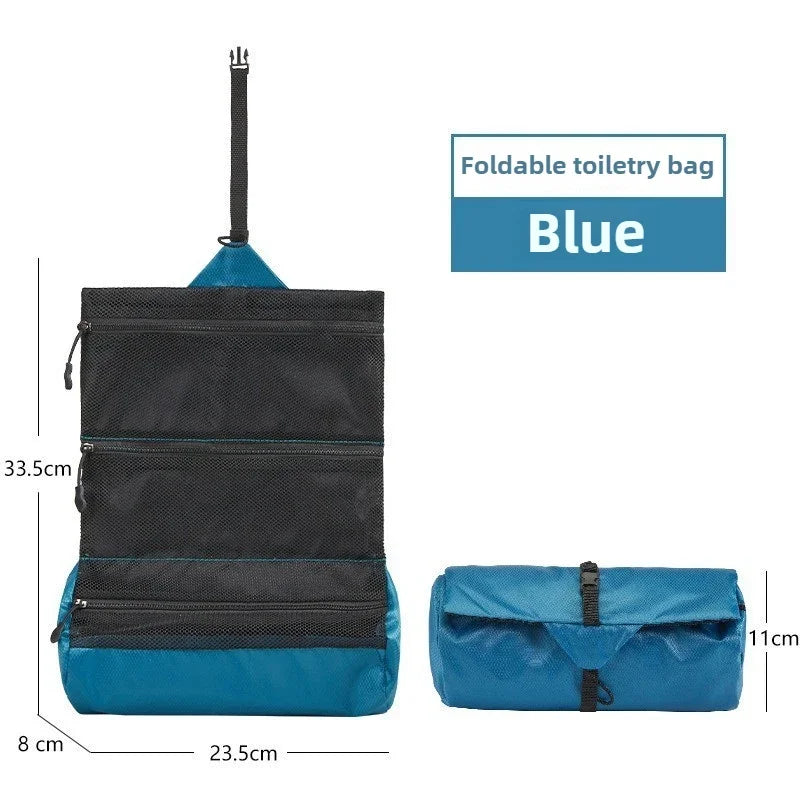 Multi-Functional Men's Travel Toiletry Bag: Compact Foldable Waterproof Organizer for Business Trip Camping Gear