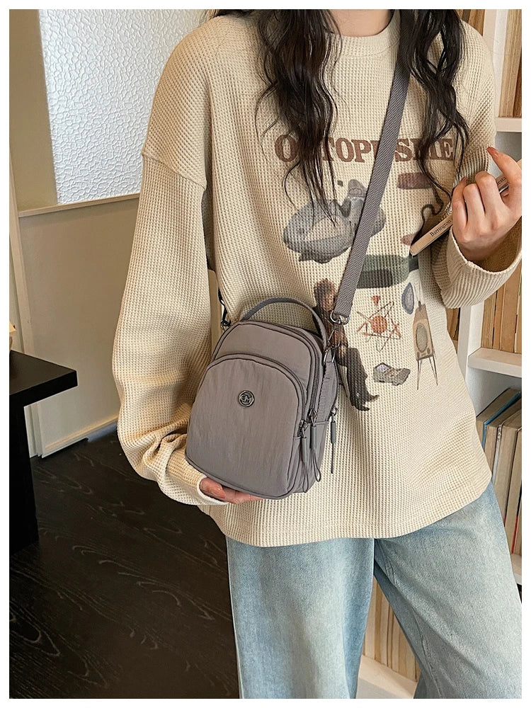Casual Oxford Fabric Mobile Phone Bag Women's Crossbody Bag Lightweight Trendy Single Shoulder Canvas Bag for Walking