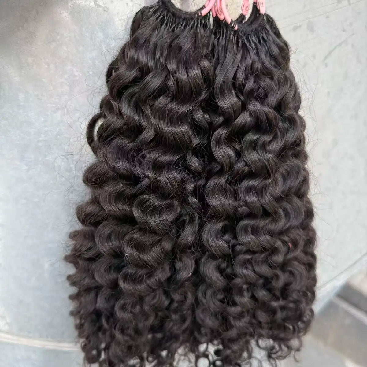 Pre-Separated Feather Crochet Human Hair Bundles Jerry Kinky Curly Deep Wave Hair Miracle Knots Braiding hair for Women