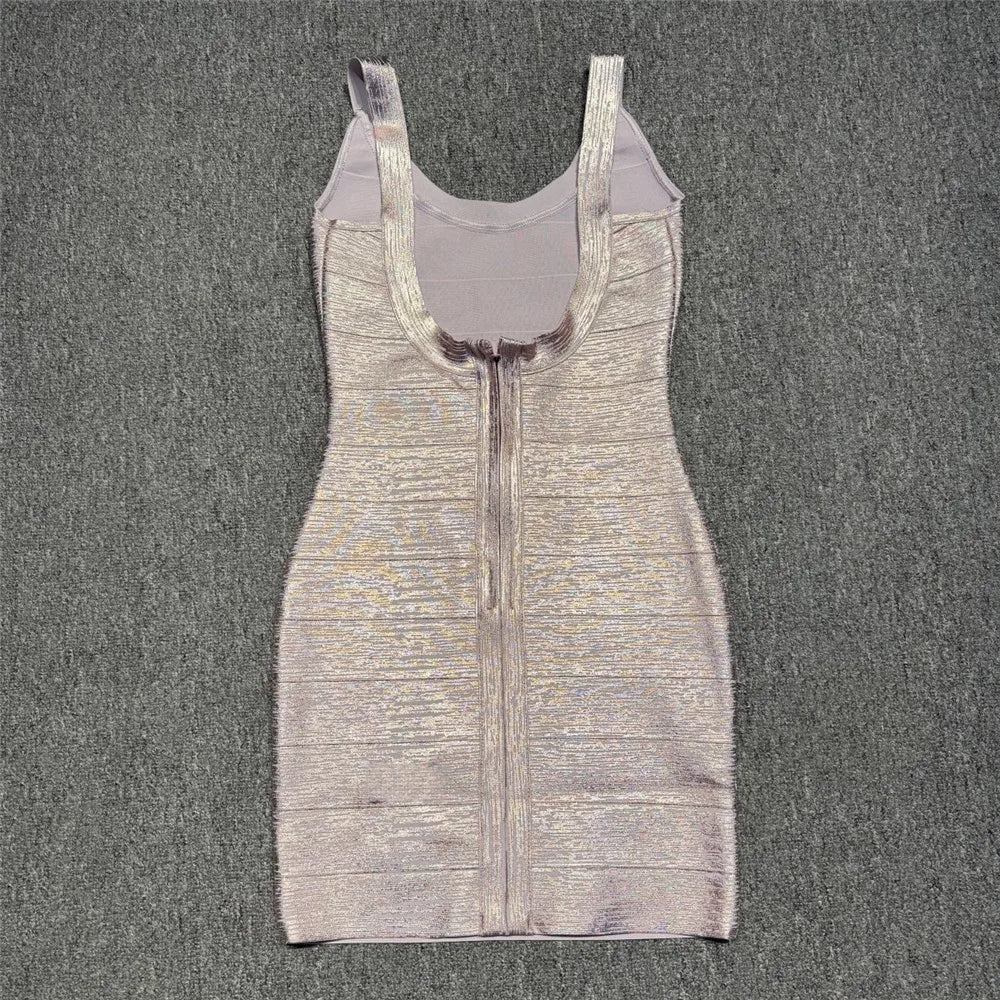 Summer New Hot Stamping Spaghetti Strap Bandage Dress Sexy Backless Club Party Mini Dresses