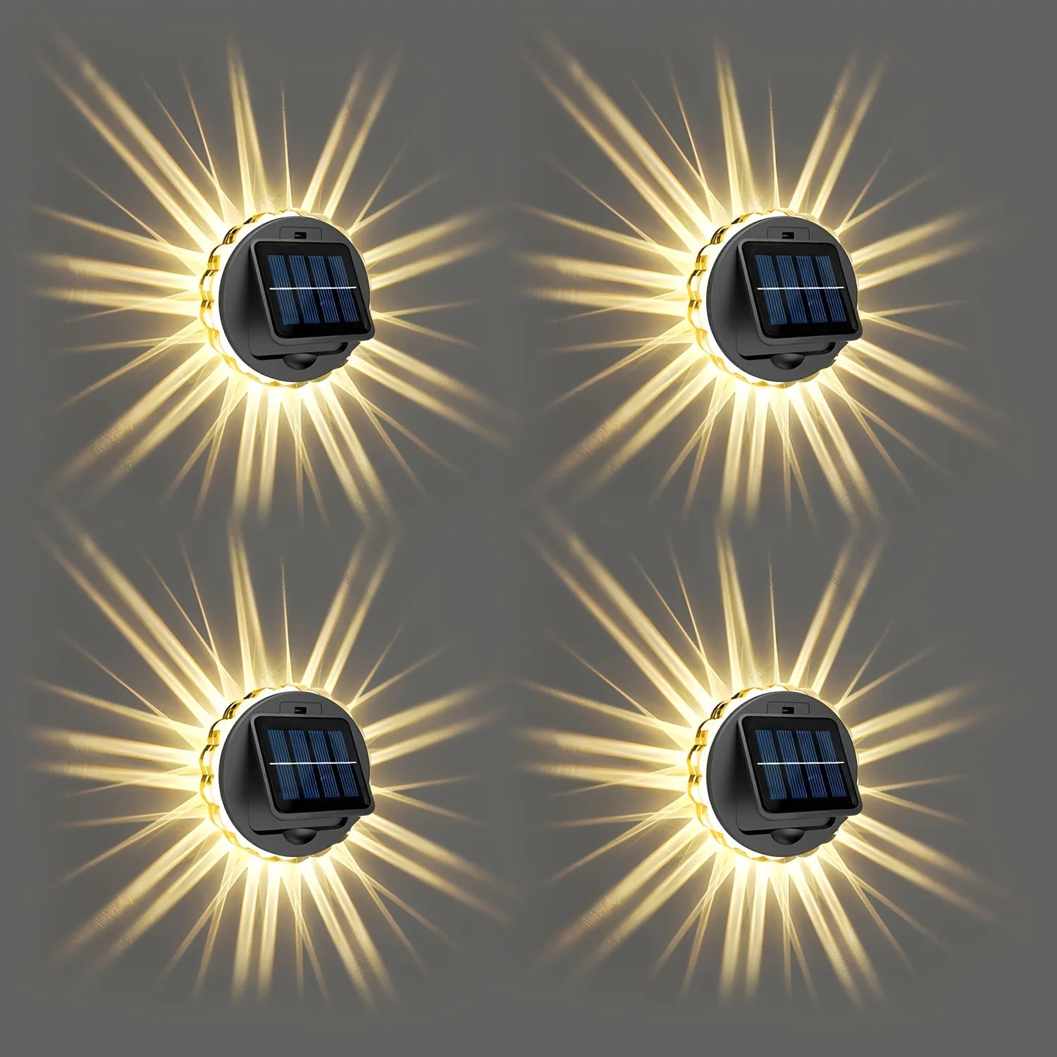 4 Packs Waterproof LED Decorative Light Outdoor Solar Stairs Lights for Wall Garden Yard Patio Pool Pathway Outside Solar Lamp