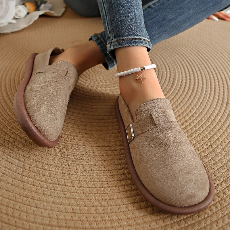 2025 New Thick Bottoming Women's Retro Spring and Autumn  Loafers Flat Non-slip with Skirt Soft Sole Single Shoes Женская Обувь
