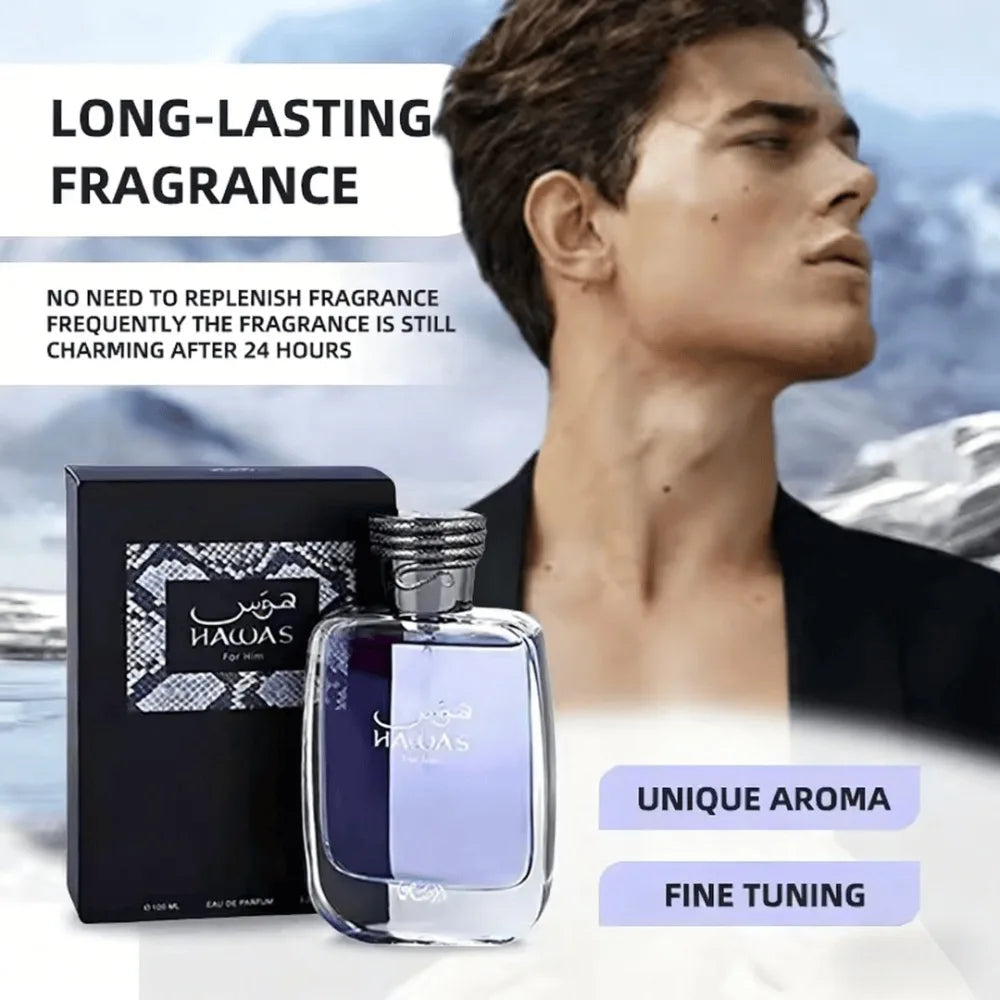 Premium Hawas Verde & Hawas Ice Eau De Parfum For Him Long Lasting Scent Fresh Aquatic Perfume Men Fragrance Luxurious Gift