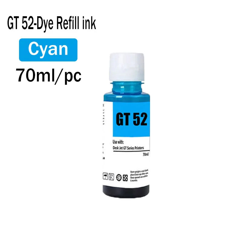 GT-52 GT-53 gt52 gt53 Refill Ink For HP GT5820 GT411 GT582 GT410 518 519 510 531 672 726 755 798 Printer Refill Dye Ink