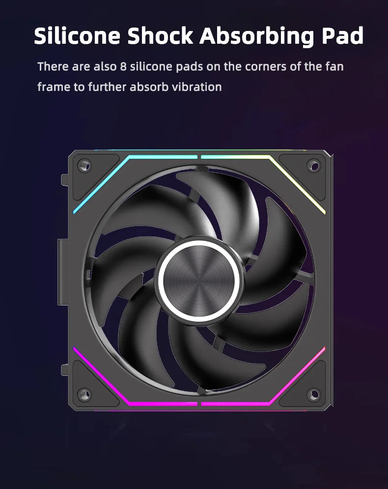 Coolcirc DL-2 Modular Wireless Splicing 120mm PC Case Cooling Fan ARGB Infinite Mirror Lighting Effect for Computer Water Cooler
