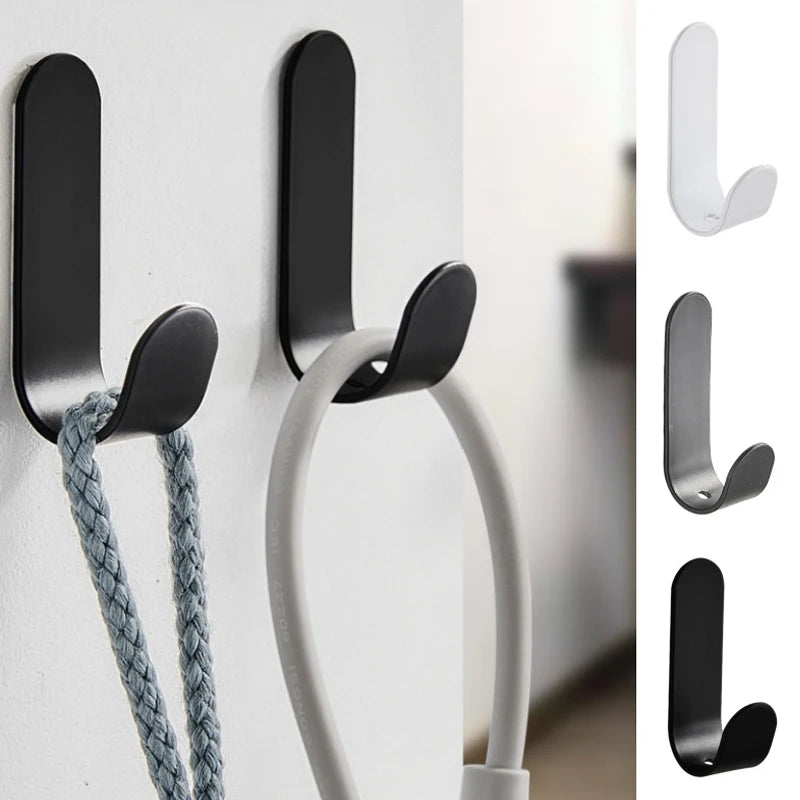 6Pcs Strong Self-Adhesive J-hook Waterproof Adhesive Hanging,Bathroom Towel Key Kitchen