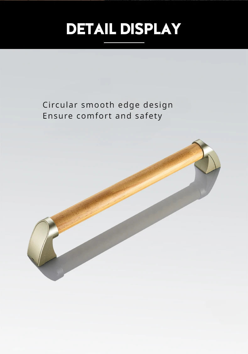 Household Bathroom Safety Armrests Bathroom Accessible Solid Wood Handle Elderly Disabled Toilet Non Slip One Word Handle