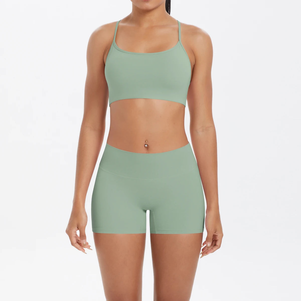 New Cross Backless Yoga Bra And Fitness Shorts Gym Yoga Set Woman’s Summer Running Sports Quick-Dry Women Gym Clothing Yoga Suit