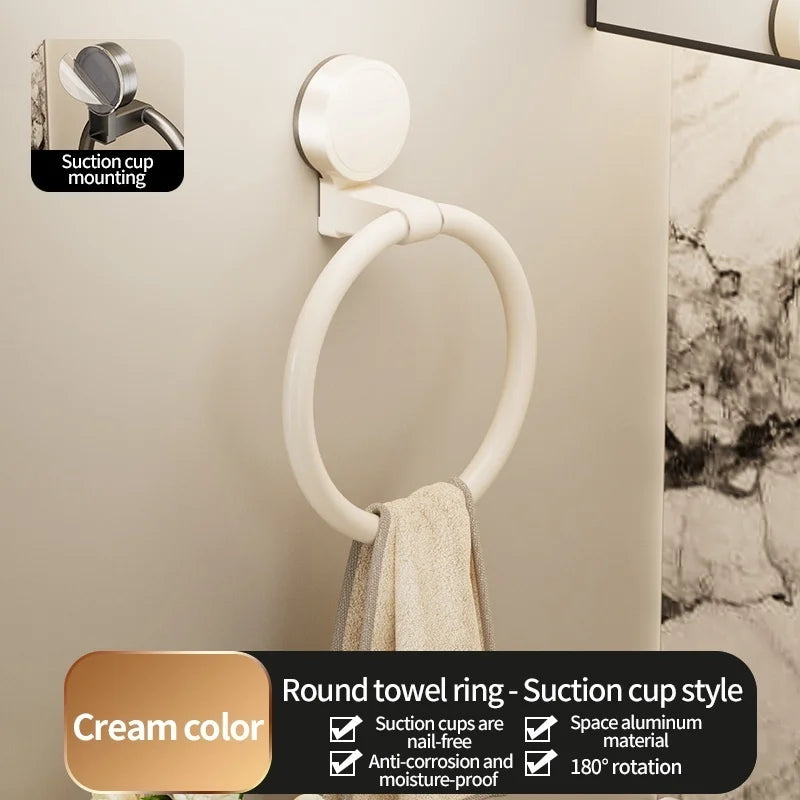 No Need To Drill Suction Cup Towel Ring Bathroom Towel Rack Kitchen Rag Rack Bathroom Toilet Wall Hanging Towel Rack