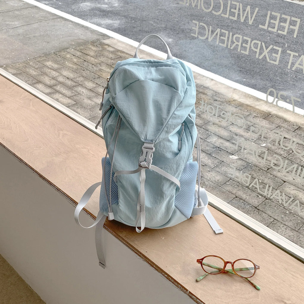 Women Outdoor Sports Backpack With Large Capacity Lightweight Nylon Backpack Suitable Casual Versatile Camping Travel Bag Unisex