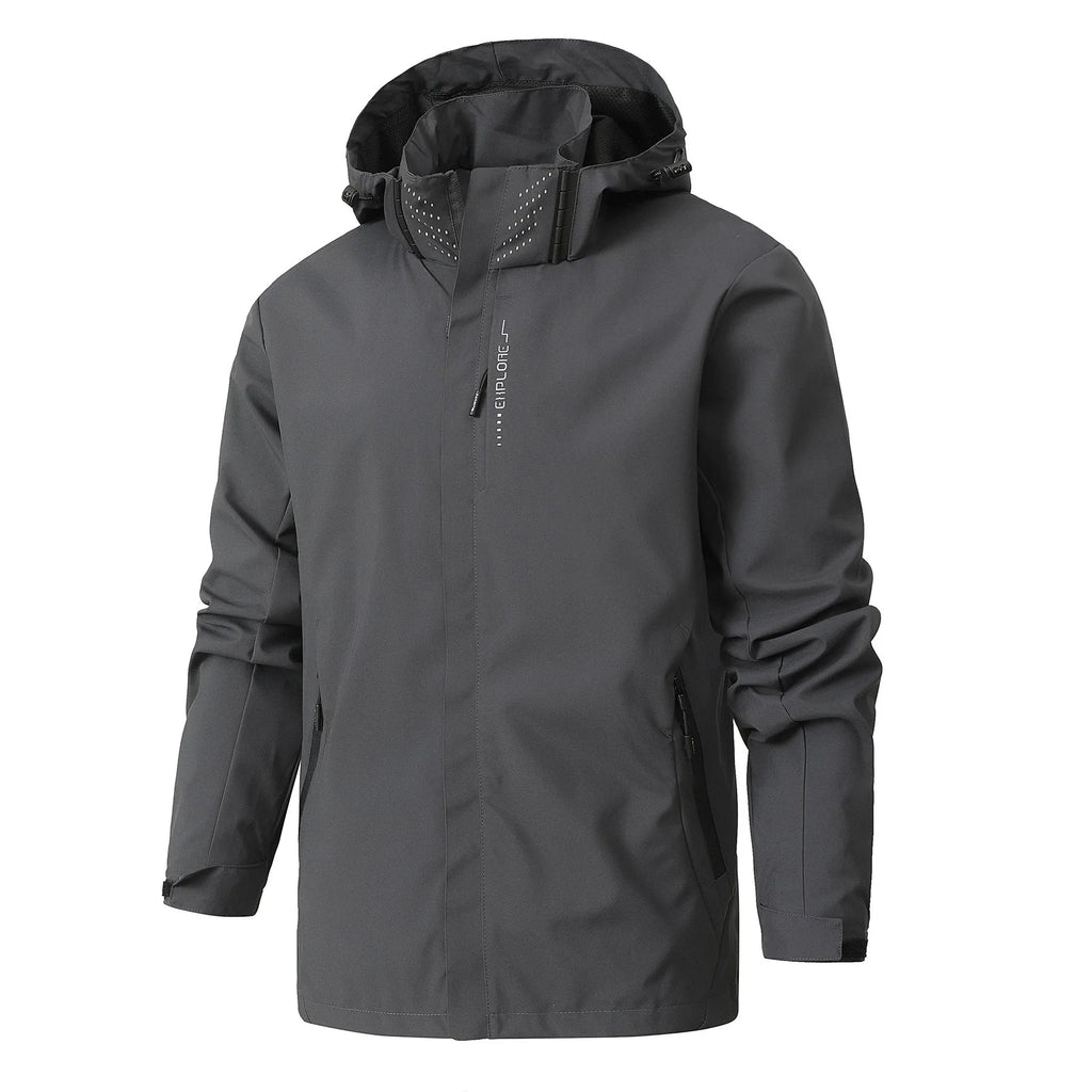 Men's Waterproof Raincoat Hooded Lightweight Cycling Jacket Windproof Hiking Outdoor Leisure Street Style Breathable Windbreaker