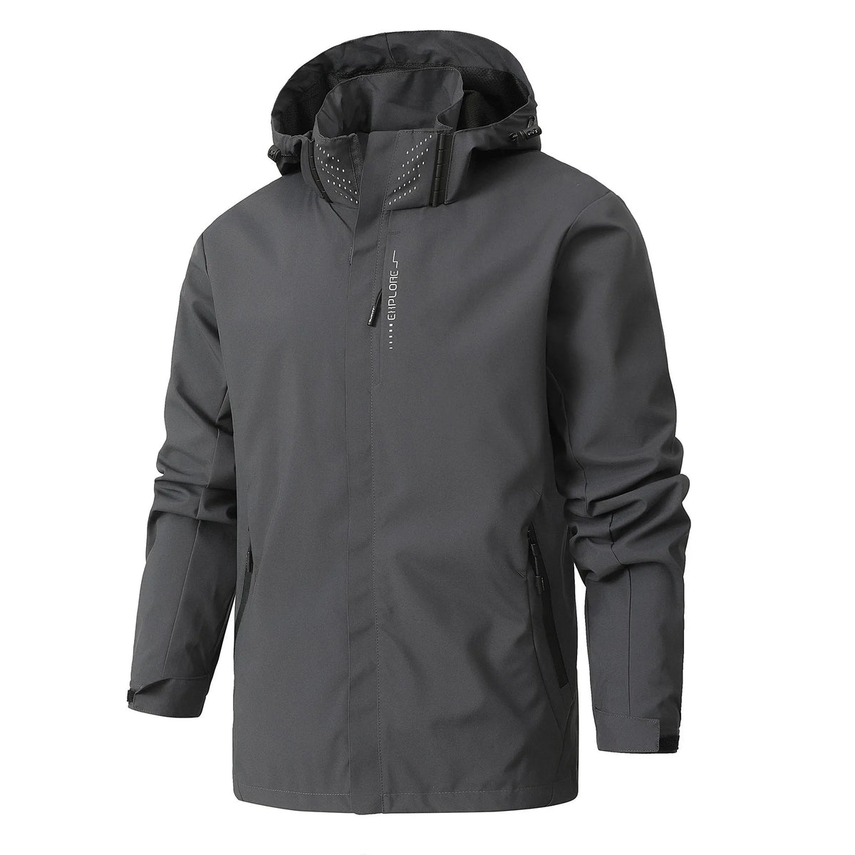 Men's Waterproof Raincoat Hooded Lightweight Cycling Jacket Windproof Hiking Outdoor Leisure Street Style Breathable Windbreaker