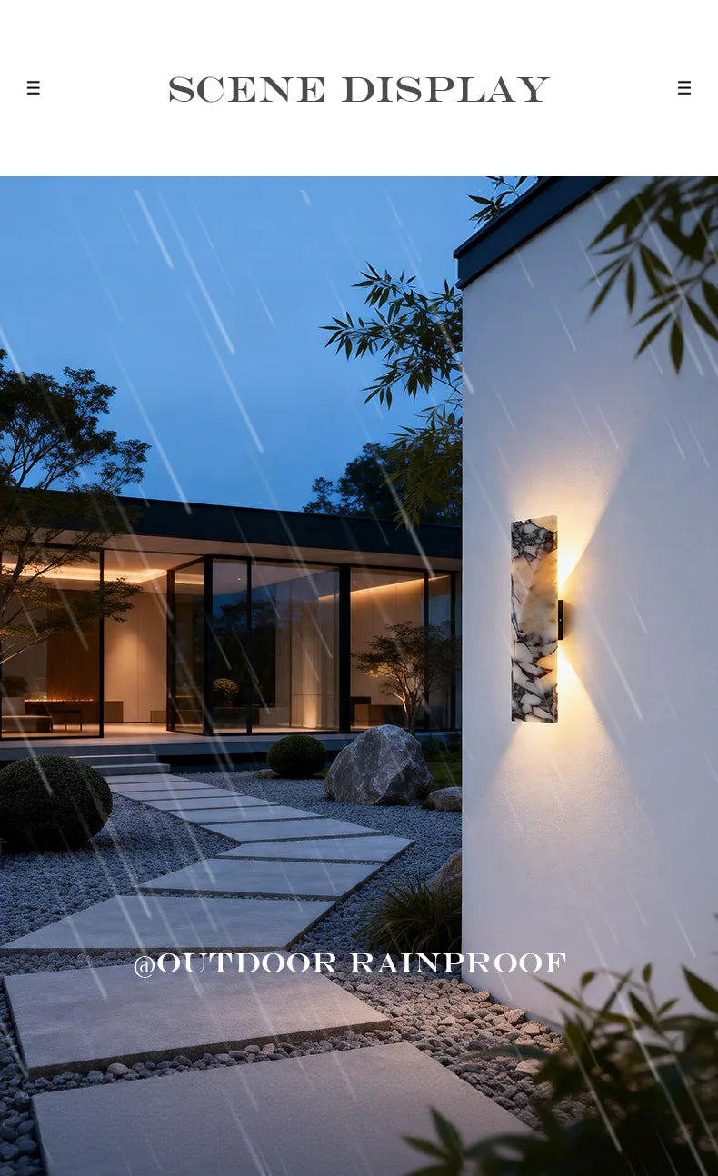 LED Outdoor Stone Wall Light Modern Villa Porch Garden Courtyard Exterior Wall Light Waterproof Garage Door Light
