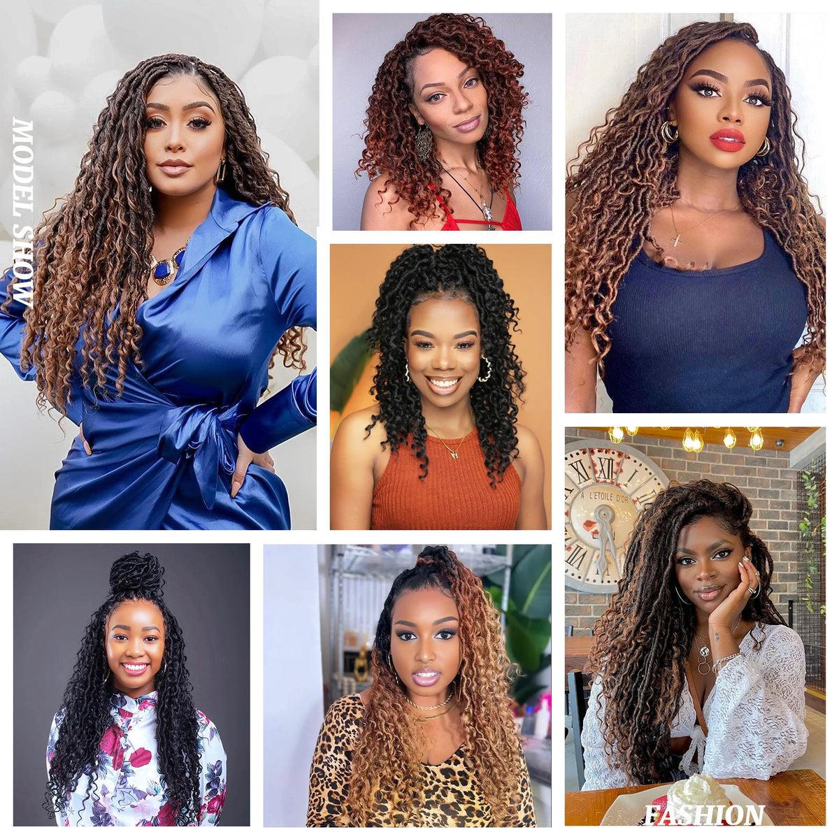 Goddess Locs Crochet Hair 10-22 Inch Faux Locs Crochet Hair Black Women PreLooped Boho Locs Synthetic River Locs with Curly Ends