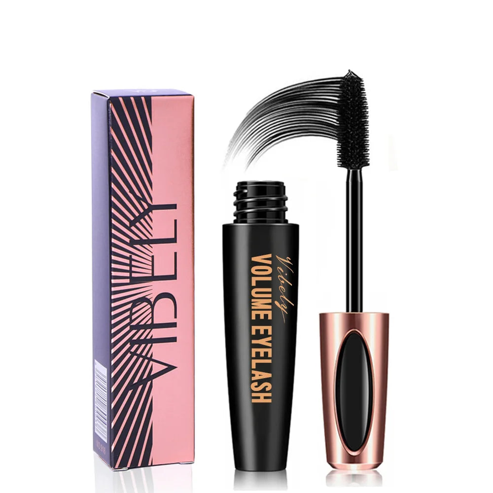 QIC 4D Silk Fiber Lash Mascara 2 in 1 Thrive Mascara Makeup Waterproof Lengthening Thickening Mascara VIBELY 4D