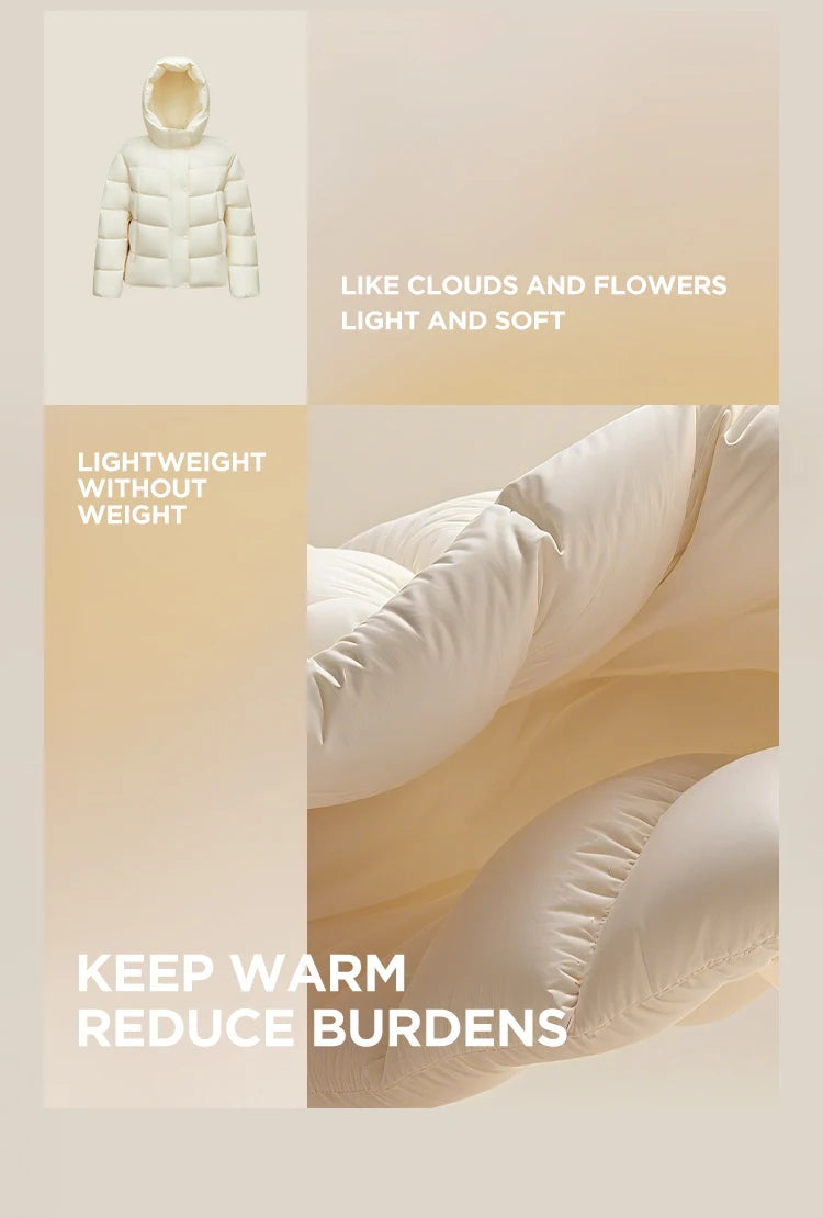 Semir Down Jacket Women Solid Color Loose Versatile 2025 Winter New Waterproof Oil-proof Stain-proof Hooded Coat Down Jacket