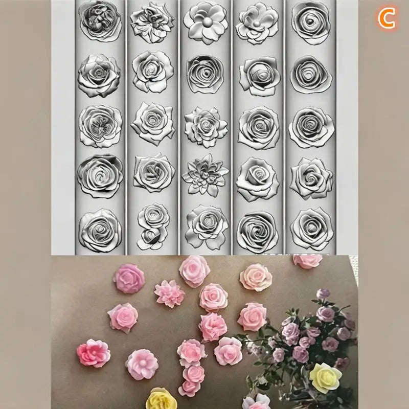 Nails DIY Design Rose Flower Nail Mold Stamping Plate Manicure Mold 3D Mini Silicone Mold Butterfly Wings Nail Art Decorations