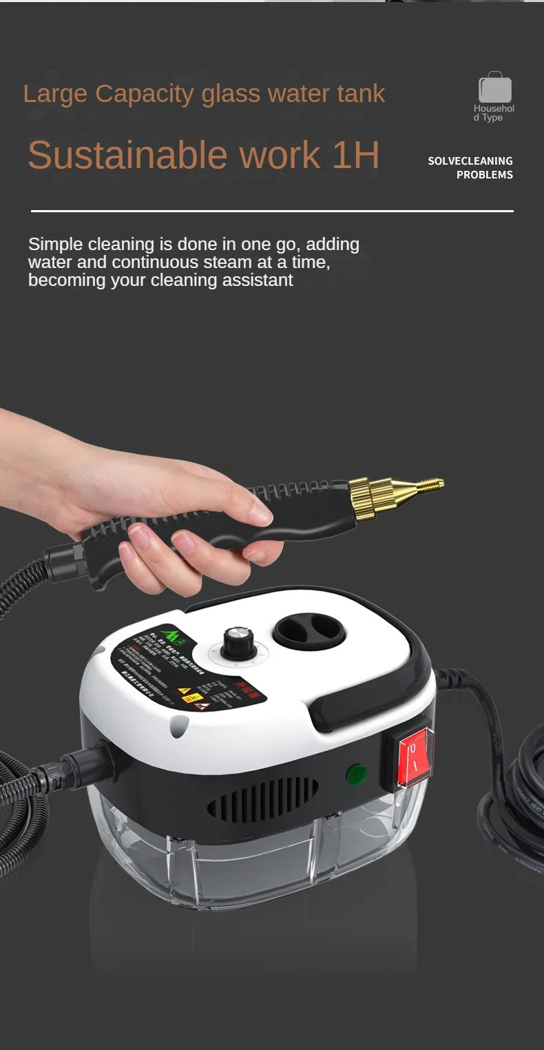2500W Steam Cleaner High Temperature Pressurized Steam Cleaning Machine for Air Conditioning Hood Car Cleaner Home Appliance