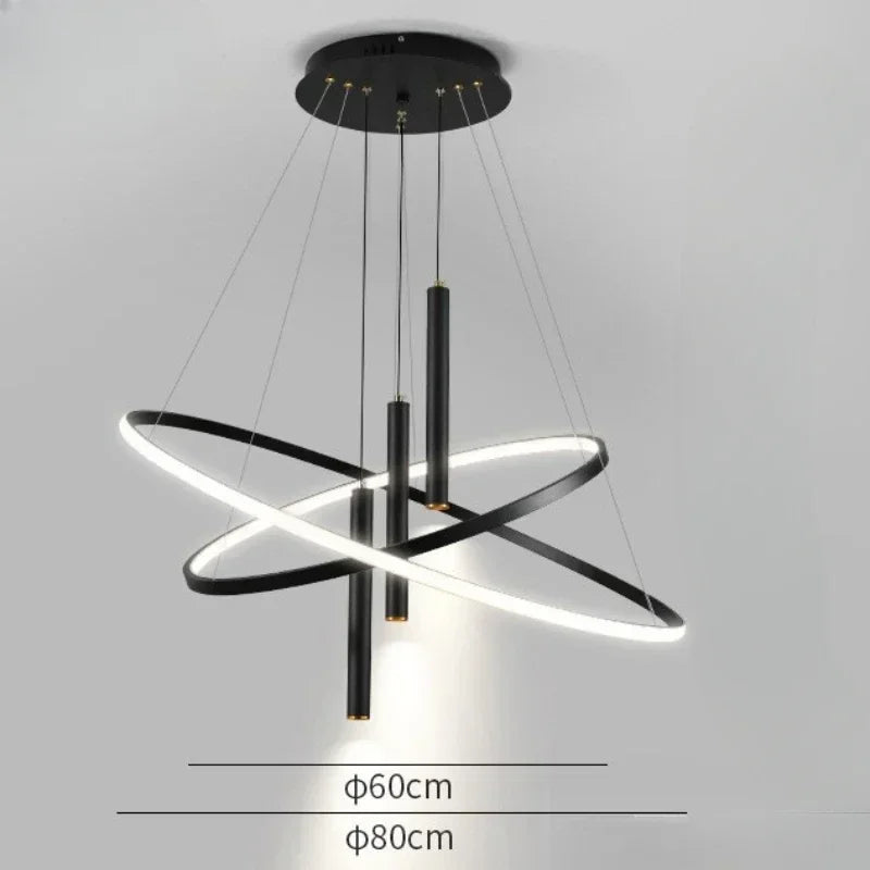 Modern Led Lights Dining Room Decor Chandeliers Simple Ring Living Bedroom Lights Home Indoor Lighting Decorative Pendant Lamps