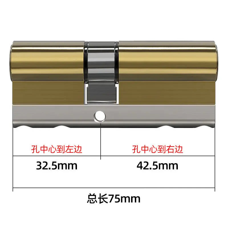 High Quality European Standard Cylinder Super C-level Anti-theft Door All Copper Lock Core, Household All Metal 8pcs Master Keys
