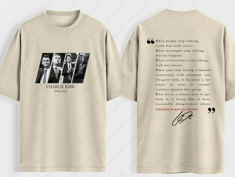Quotes of Charlie Kirk Shirt Pray for Charlie Kirk T-Shirt 2025 Freedom Graphic Printing Tees Unisex Cotton Short-sleeve Tops