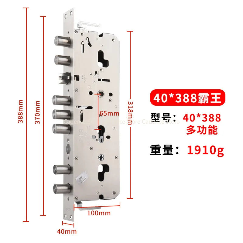 24x240 6068 Security Door Lock Body 304 Stainless Steel Internal Gear Structure Anti Stuck For Smart Fingerprint Lock