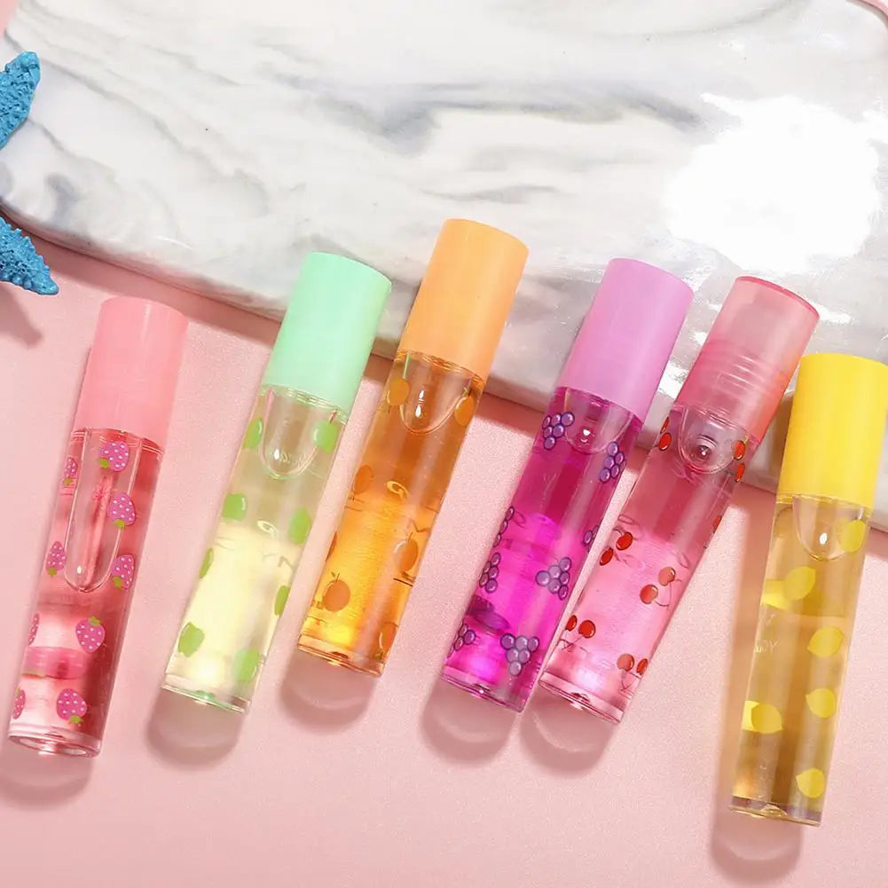 1pcs Lip Hydrating Roll-on Fruit Essence Lip Balm Lip Oil Moisturizing Mirror Lip Gloss Transparent Lipstick Primer Makeup