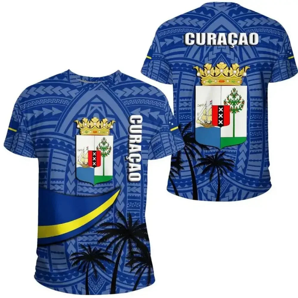 Republic Of Curacao Flag T-shirt 2024 Summer Casual Fashion Graphic T Shirts Men Football Sports Autonomous Day Designer Clothes