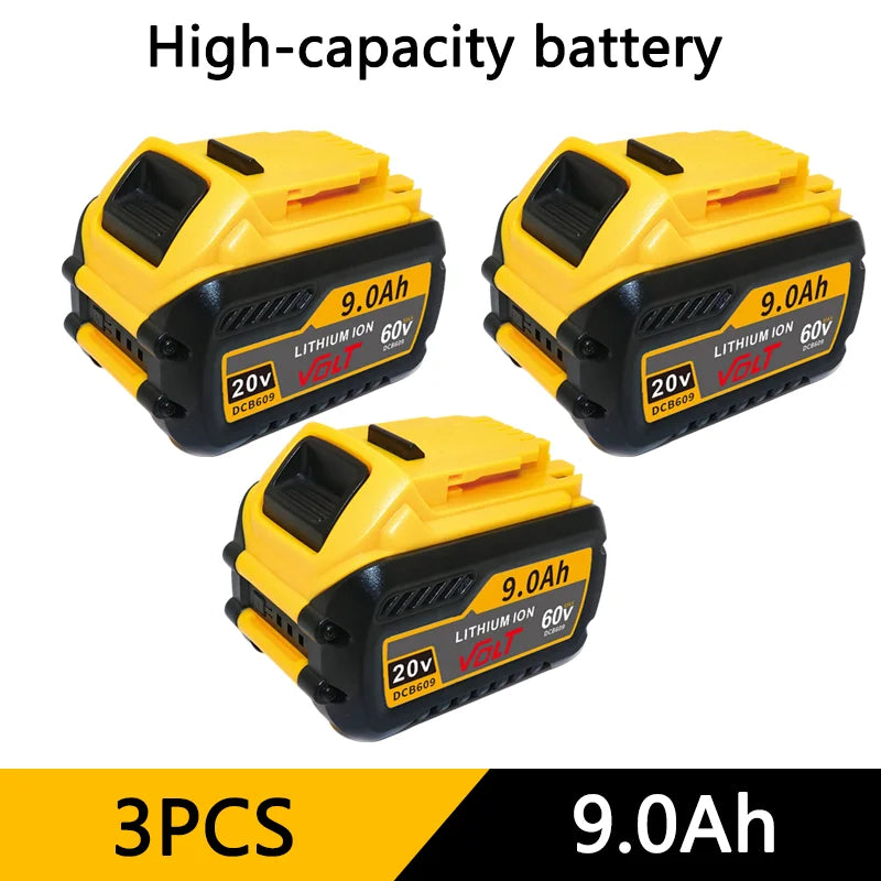 For DEWALT Battery 60V 9.0AH 12.0AH 18.0AH, Rechargeable Lithium-ion Battery, DCB609，DCB118，DCB606，Power Tool Battery