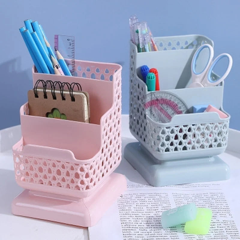 Desktop Storage Box Makeup Organizer Cosmetics Jewelry Stationery Holder Plastic Container Office School Supplies