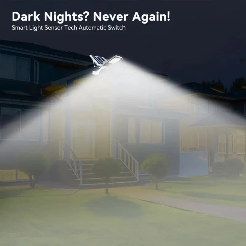Solar street light Waterproof LED 6500k Solar Light Backyard Street Lamps with remoto control garden Security Flood Lighting
