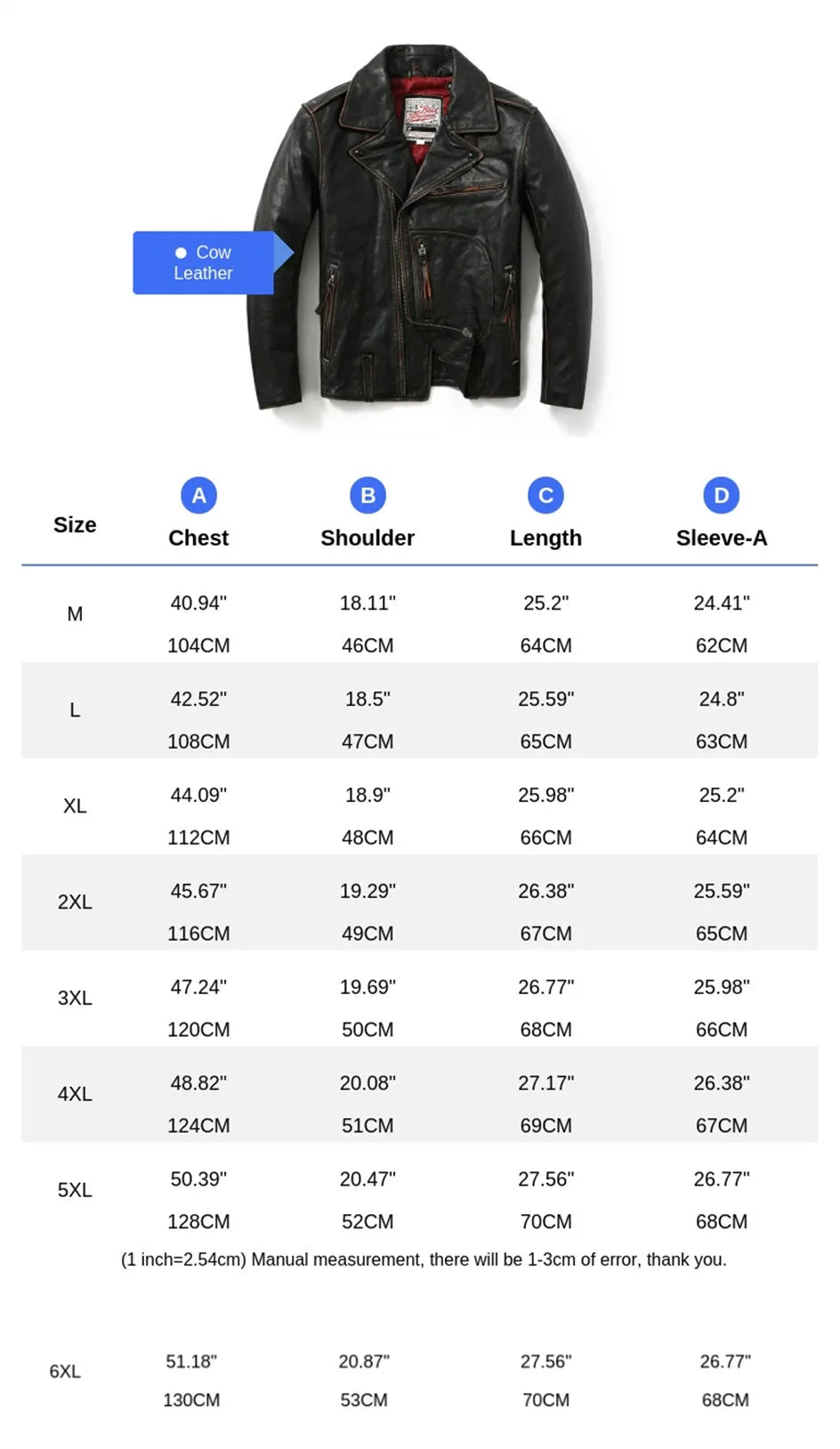 Retro Black Winter Leather Jacket Men Vintage Style Plus Size 5XL Genuine Natural Thick Cowhide Diagonal Zipper Leather Coat