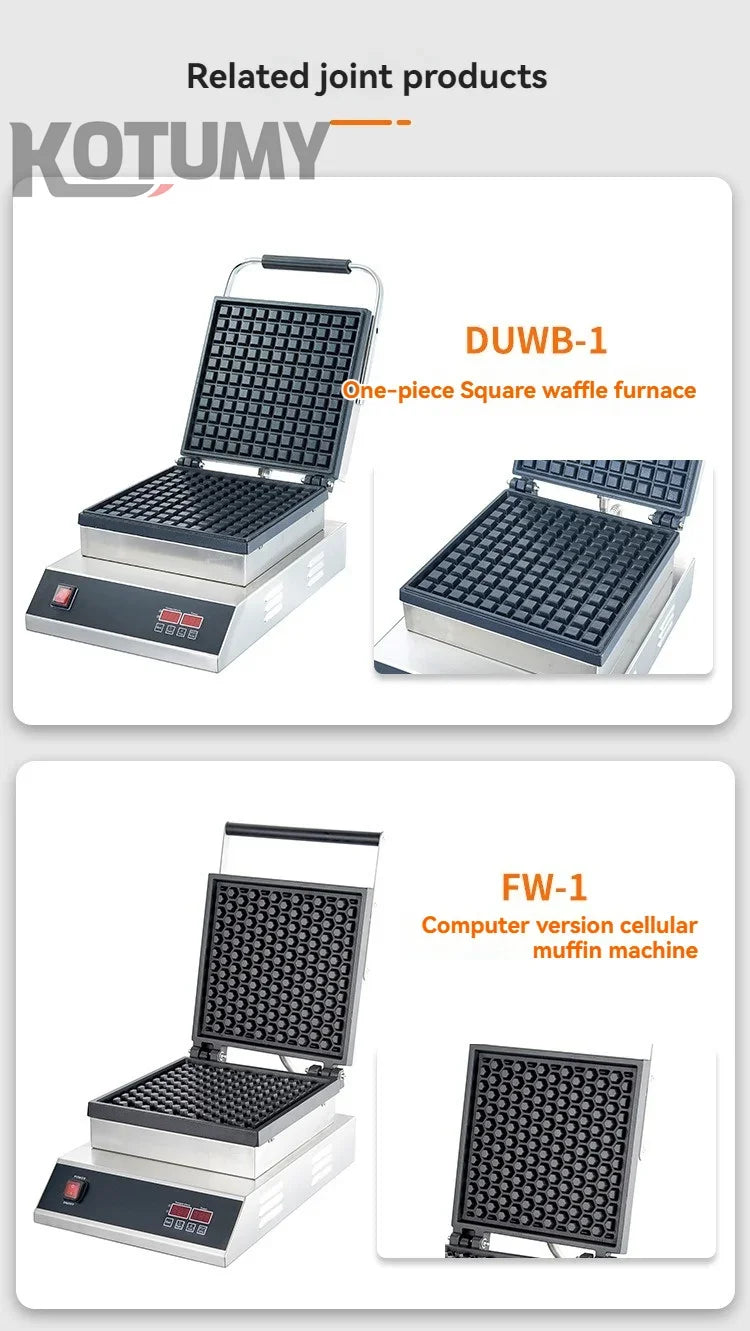 Industrial Stainless Steel Non-Stick Belgian Waffle Maker Four Grid Electric Baking Tray Heating Both Grain Processing Machinery